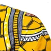 Men's Casual Shirts African Wax Print Dress Shirt Men 2023 Fashion Long Sleeve Streetwear Mens Tribal Ethnic Clothing