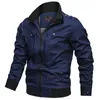 Chaquetas al aire libre Sudaderas con capucha Chaqueta de carga Hombres Casual Multi-bolsillos Cremalleras de color sólido Chaquetas Hombre Al aire libre Conmutación Ropa de algodón resistente al desgaste Abrigos para hombre 0104