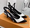 2023 dress shoes Calfskin Women Catwalk Kitten Heels Pumps Slingbacks Sandals Mules Flats Beige Grey Dress Wedding Single Shoe