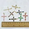 Pendentif Colliers 10 Pcs Croix Collier Or Bijoux Chaîne Mix Couleur Cristal 52573