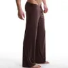 Men's Sleepwear Pajama Trousers Trendy Solid Color Drawstring Pure Men Sports Clothing Yoga Pants