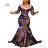 BintaRealWax Vestidos Casuais Novo Dashiki Roupas Africanas Estampadas Bazin Duplo Fishtail Vestido de Festa Vestidos Plus Size Roupas Africanas para Mulheres WY5759