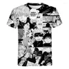 メンズTシャツ夏の高品質3d jujutsu kaisen manga tシャツメンのためのクリエイティブ快適なアニメ特大のTシャツボーイトップクロス