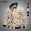 Outdoor Jackets Hoodies Cargo Jacket Men Casual Multi-Pockets Solid Color Zippers Jackets Male Outdoor Commute Wear-resistant Cotton Clothes Mens Coats 0104