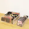 Scatole portaoggetti Acrilico trasparente Organizzatore di trucco Scatola cosmetica Polvere Desktop Donna Porta rossetto Organizador Maquillaje