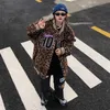 Herrenjacken Jacke Männer Leopard Punk Cool Big Letter Vintage Mantel High Street Harajuku Lose Outwear Weiche Gemütliche Haarige Warme Streetwear Kleidung