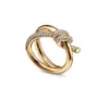 Designer Ring Ladies Rope Knot Ring Luxury con anelli di moda diamanti per donne gioielli classici gioielli 18k oro rosa matrimoniale all'ingrosso