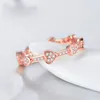 ANELLO impilabile con cuore d'amore in vero argento sterling per gioielli da sposa con diamanti Pandora CZ per donne ragazze anelli regalo fidanzata in oro rosa 18 carati con scatola originale