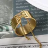 Trendy Hohe Qualität Glänzende Kette Breite Ringe Für Frauen Männer Edelstahl Metall Lange Kette Verknotet Charme Ring Schmuck Geschenk neue