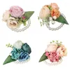 Decorative Flowers Korean Wrist Corsage Bridesmaid Sisters Hand Artificial Bride For Wedding Dancing Party Decor Bridal Prom