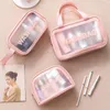 Opbergtassen transparante dames mode cosmetisch PVC wassen draagbare waterdichte woenselende struike bag container masker houder gereedschap