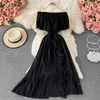 Casual jurken Stijlvolle One-Shoulder Off-Shoulder Chiffon Summer Taille Slim Flowing Flows Dress Dress