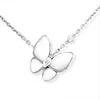 Designer Jewelry for Women Butterfly Pendant Necklaces Womens Gold Necklace Diamonds Red Bule White Shell Stainless Steel Platinum Wedding Gifts