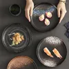 Plates European Ceramic Plate Kiln Glaze Round Western Restaurant Steak Dish Retro Decor Vegetable Salad Home Kitchen Tableware