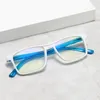 Sunglasses Men Women PC Square Frame Presbyopia Eyeglasses Anti-UV Blue Rays Far Sight Eyewear Reading Glasses