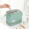 Cosmetic Bags Business Travel Women Comestic Bag Double Layer Toiletry Organizer Zippers Storage