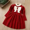 Girl Dresses Girls Dress Winter Wear Unique Design Long Sleeve Sweater Kids Clothing Warm With Bow Elegant Clothes
