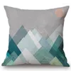 Pillow Natural Forest Style Collocation Triangle Geometric Case Cover Car Seat Office Chair Decor Throw