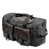Duffel Väskor 2023 Mens Canvas Leather Travel Carry On Bagage Handväskor Stora resande Tote Stor helgväska över natten