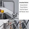 Kitchen Faucets Faucet 360 Degree Rotating Countertop Mount And Cold Mixing Sink Brushed/Black