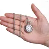 Pocket Watches Quartz Watch Alloy Chain Hollow Out Flower Flip Cover Vintage Pendant for Women B99