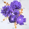 Decorative Flowers Handmade Purple Rose DIY Paper Leaves Set For Party Wedding Backdrops Decorations Nursery Wall Deco Video Tutorials