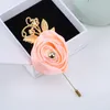 Decorative Flowers Selling Golden Leaf Accessories Men's Corsage For Business Groom Simple Boutonniere Multicolor Bride Brooches Wedding