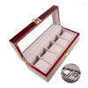 Watch Boxes 5 Slots Display Wood Storage For CASE With Lock Organiser