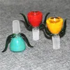 Hookah Flower 14mm Glass Bowl Man Fog med handtag Slide Bowl Piece Recycler Ash Catchers for Bongs Water Pipes