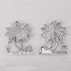 Pendentif Colliers 3 x tibétain argent métal grand flamant rose et palmier charmes pendentifs pour collier bijoux faisant des résultats 51x44mm