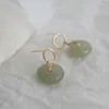 Boucles d'oreilles pendantes rondes blanc/vert naturel Hetian Jade goutte boucle d'oreille pour femmes bijoux 2023 sur les oreilles