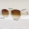 Desinger Wire C Solglasögon Män och kvinnor Carter Luxury Stylish Rimless Sun Glasögon Cool Decoration Overdimensionerade Shades Eyewear259V