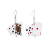 Dangle Earrings Personality Creative Creative Funny Poker Cool Fun Simulation Alloy Party for Women 2023アクセサリー