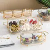 Teller Nordic Obst Dessert Transparente Gitterplatte Glasschüssel mit Deckel Party Süßigkeiten Nuss Salat Kuchen Küche