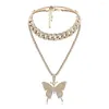 Hanger kettingen Boheemse vlinder ketting voor vrouwen meisje kristallen ketting choker vintage goud kleur kraag feest sieraden