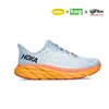 Designer HOKA ONE ONE löparskor Bondi Clifton 8 Svart Vit Goblin Blå Gul Päron Hot Coral Sportsko Herrmode Dammode Athletic Trainer With Box US 5-11