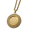 Pendant Necklaces AYATUL KURSI Crystal Necklace Islam Muslim Arabic God Messager Gift Jewelry