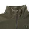 Utomhusjackor hoodies us mens utomhus höst vinter polär fleece camping jacka 1/3 blixtlås militär träning taktisk camo vindtät varm pullover topp 0104