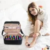 Storage Bags Nail Polish Organizer Case Double Layers Manicure Tools Bag With Handle Fits Lamp And 40 Bottles