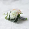 الزهور الزخرفية عيد ميلاد روز ديكور النباتات الخضراء الاصطناعية اللوازم اللوازم معصم Flore مهرجان الحدث ديكور باقة مصغرة