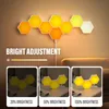 RGBIC Smart LED Hexagon Night Lights Wall-Mounted Lamp Remote Control Creative Light Computer Game Room Bedroom Bedside Home Decor
