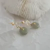 Boucles d'oreilles pendantes rondes blanc/vert naturel Hetian Jade goutte boucle d'oreille pour femmes bijoux 2023 sur les oreilles