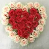 Decorative Flowers Wedding Centerpieces Lovely Heart Shape Rose Rows For Party Room Car Decoration Supplies