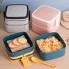 Dinnerware Sets Bento Case Modern Holder With Hidden Handle Plastic Lunch Box