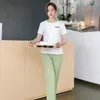 Pantaloni a due pezzi da donna Estate manica corta Salone di bellezza Abbigliamento da lavoro femminile Donna Sauna Pediluvio Uniformi Abiti SPA Massaggio Lady Working