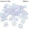 Christmas Decorations 300PCS Snowflake Confetti DIY Tree Decorative Table Glitter For Xmas Birthday Party Wedding Decoration