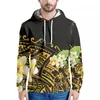 Camisas casuais masculinas Tattoo Polynesian Style Graphic Print Hawaiian Sweatshirt Longa Moda Longa Moda Moda