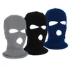 Hommes en plein air chaud cagoule chapeaux 3 trous couverture visage tricot laine bonnets coupe-vent tricoté masques de ski sports de plein air masque de chasse casquette