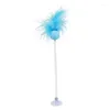 Toys de gato 1pc Teaser Copo da Copa da Primavera Faux Feather Toy Kitten Wand com Bell Pet Supplies Gatos Favors Random Color