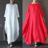 Robes décontractées Robe Vintage Boho Chemise Femmes Plus Taille Lâche Col Rond Printemps Pour Streetwear Élégant Robes Femme Dames